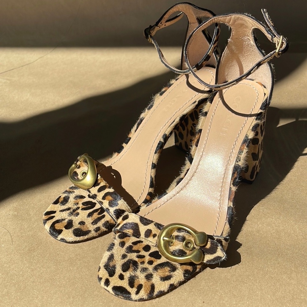 NWOT Coach Leopard Animal Print Maya Sandal